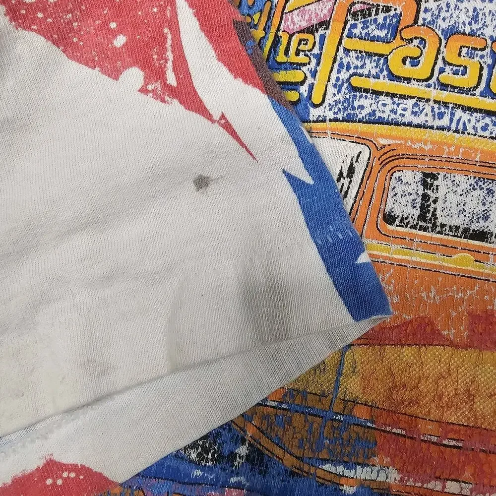Vintage Classic Car American Flag AOP Tshirt Large 90s Singlestitch Grunge USA